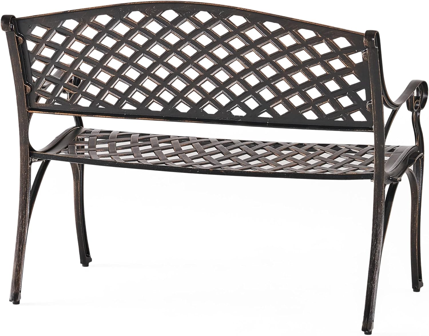 Christopher Knight Home Eastwood Antique Copper Cast Aluminum Bench