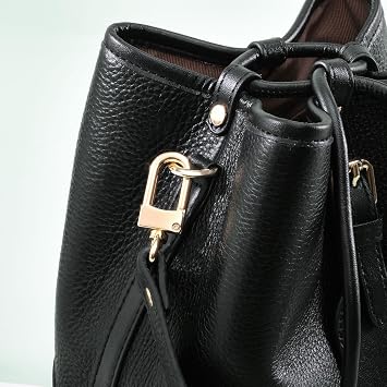 VanEnjoy Full Grain Leather Shoulder Strap Replacement with 2 Square Locks -Extended Version(Brown)