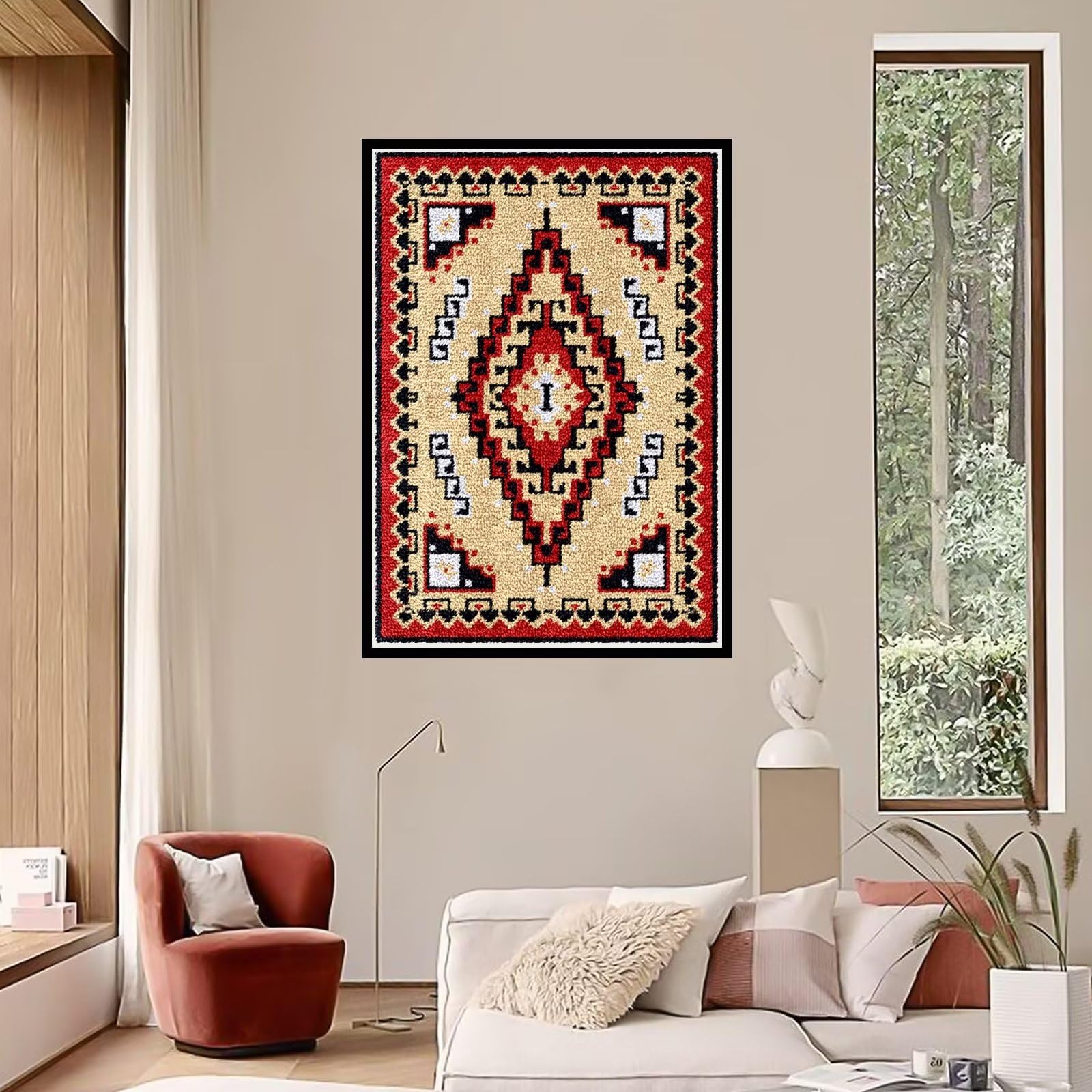 Set di bottoni a croce per principianti, adulti o bambini, tappeto da annodare, set da 80 x 115 cm
