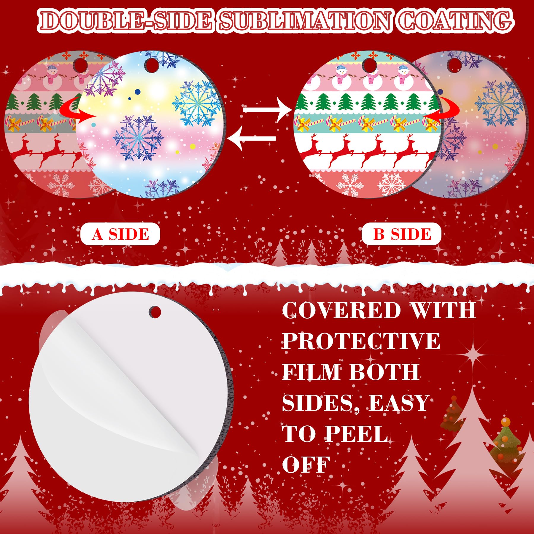 Duufin 120 Pcs Round Sublimation Earring Blanks with Earring Hooks and Jump Rings Heat Transfer Earring Blanks Unfinished MDF Round Earring Blanks for Christmas Valentine Women DIY