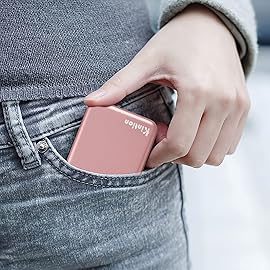 Kintion Pocket Mirror, 1X/3X Magnification LED Compact Travel Makeup Mirror with Light for Purse, 2-Sided, Portable, Folding, Handheld, Small Lighted Mirror for Gift, Rose Gold