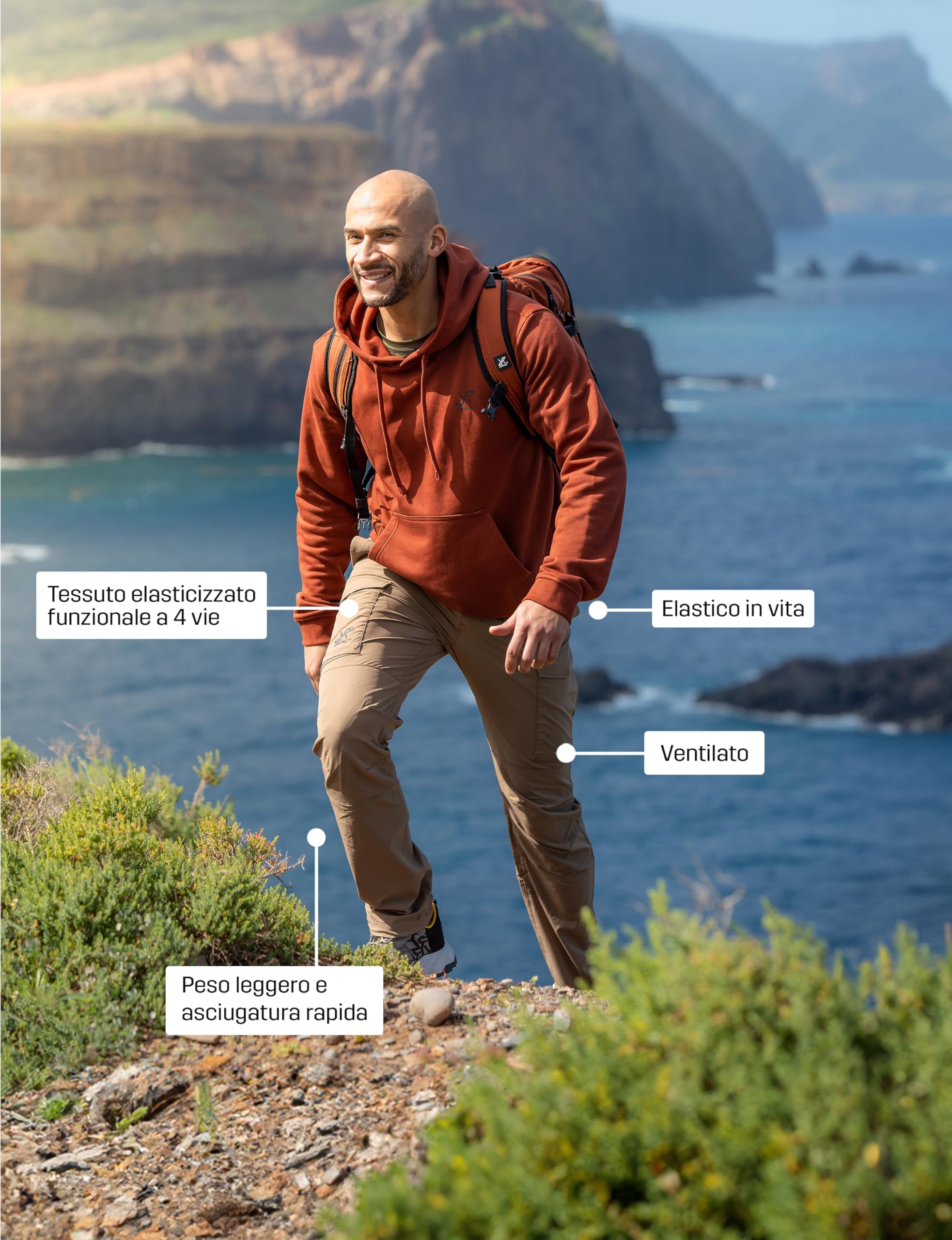 RevolutionRace Adventure Cargo Stretch Pants da Uomo, Pantaloni da Trekking per Tutte Le attività All'aperto