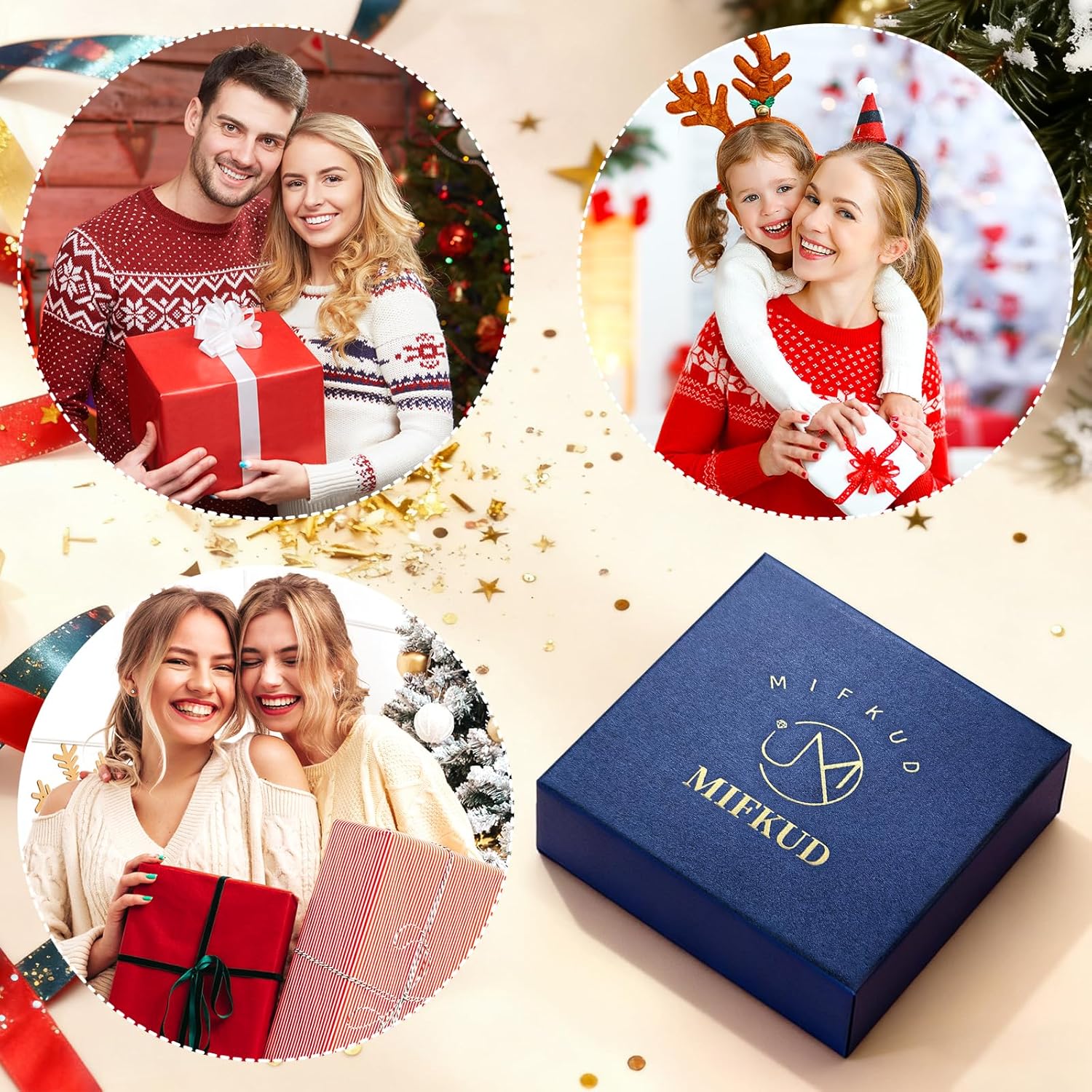 2Pcs 18K Gold Plated Clover Bracelet Set for Women Love Bangle Bracelet Adjustable Charm Stack Lucky Bracelets Cute Gold Bracelets Link Trendy Jewelry Gift for Birthday Christmas Valentine's Day - Image 6