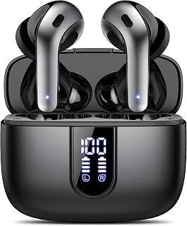 Wireless Earbuds, Wireless Earbuds Bluetooth Earbuds with Mic Exercise, Deep Bass CVC Noise Cancelling Headphones 40h Playtime IPX7 Waterproof for iPhone Android
