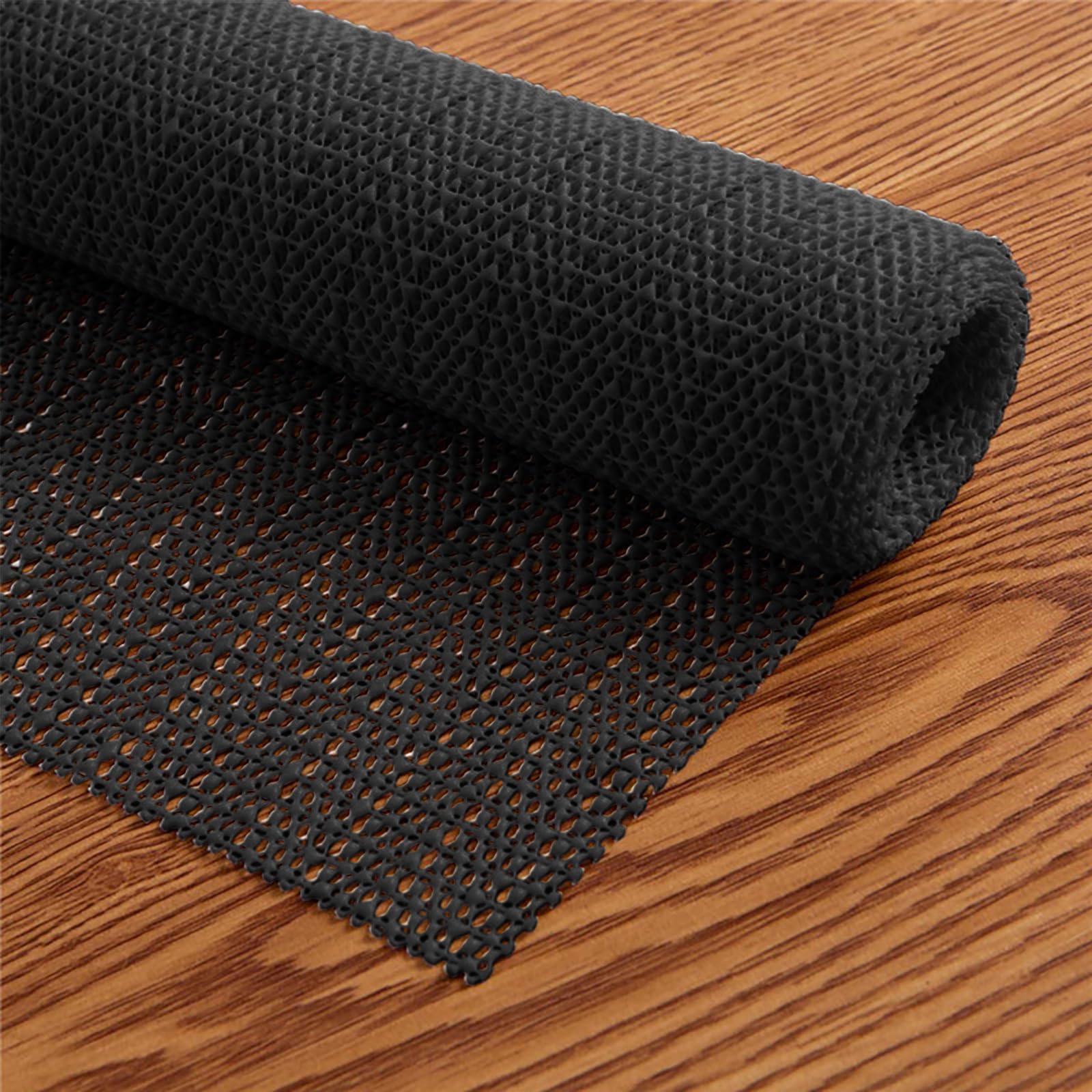 Base Alfombrilla Antideslizantes 125 x 290 cm Multiusos de PVC, Lavable, Cortable, Reutilizable y sin Olores, Base Antideslizante para Alfombra/Estera de Agarre de Alfombras Paraa Colchón, Negro