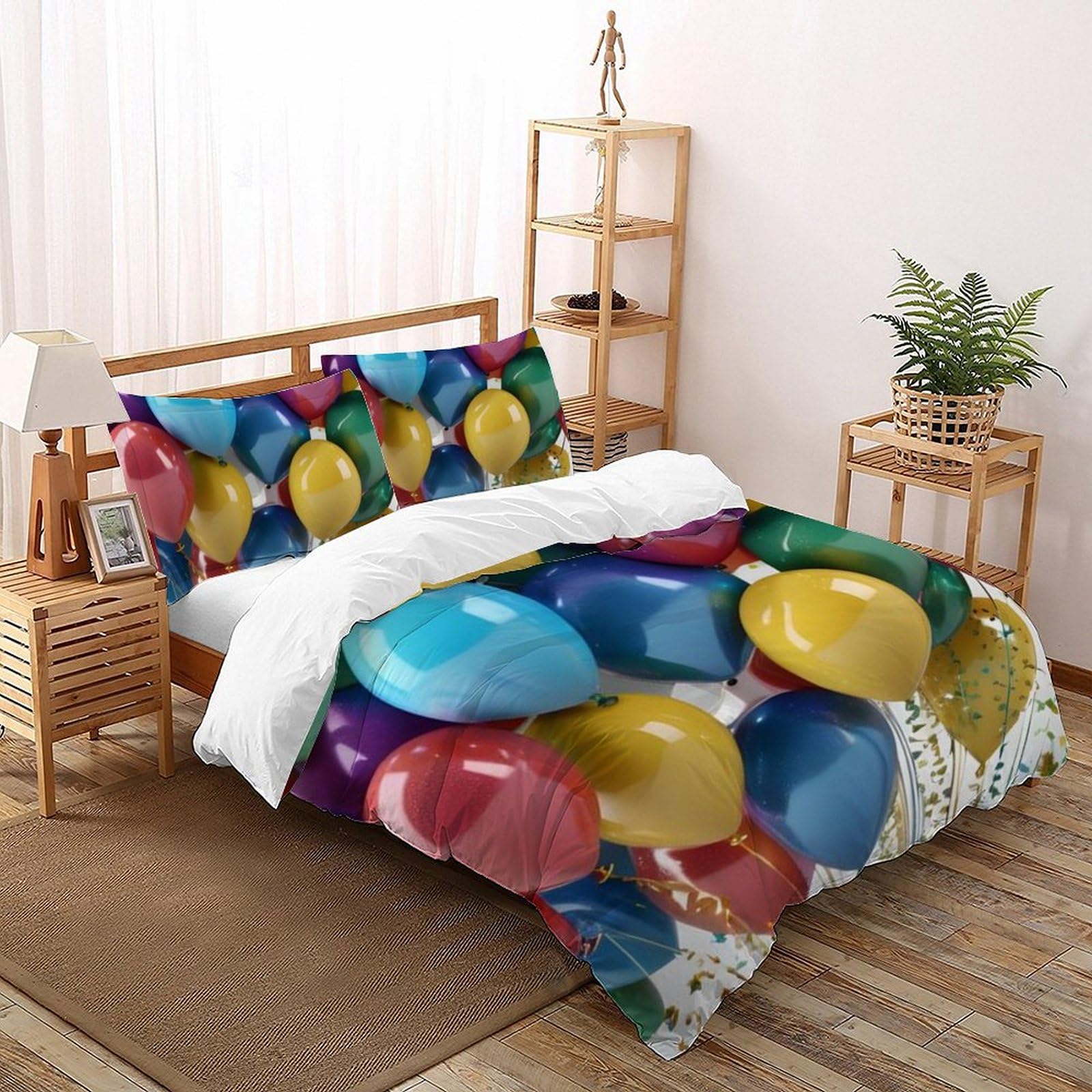 Housse de couette double imprimé 3D avec fermeture éclair