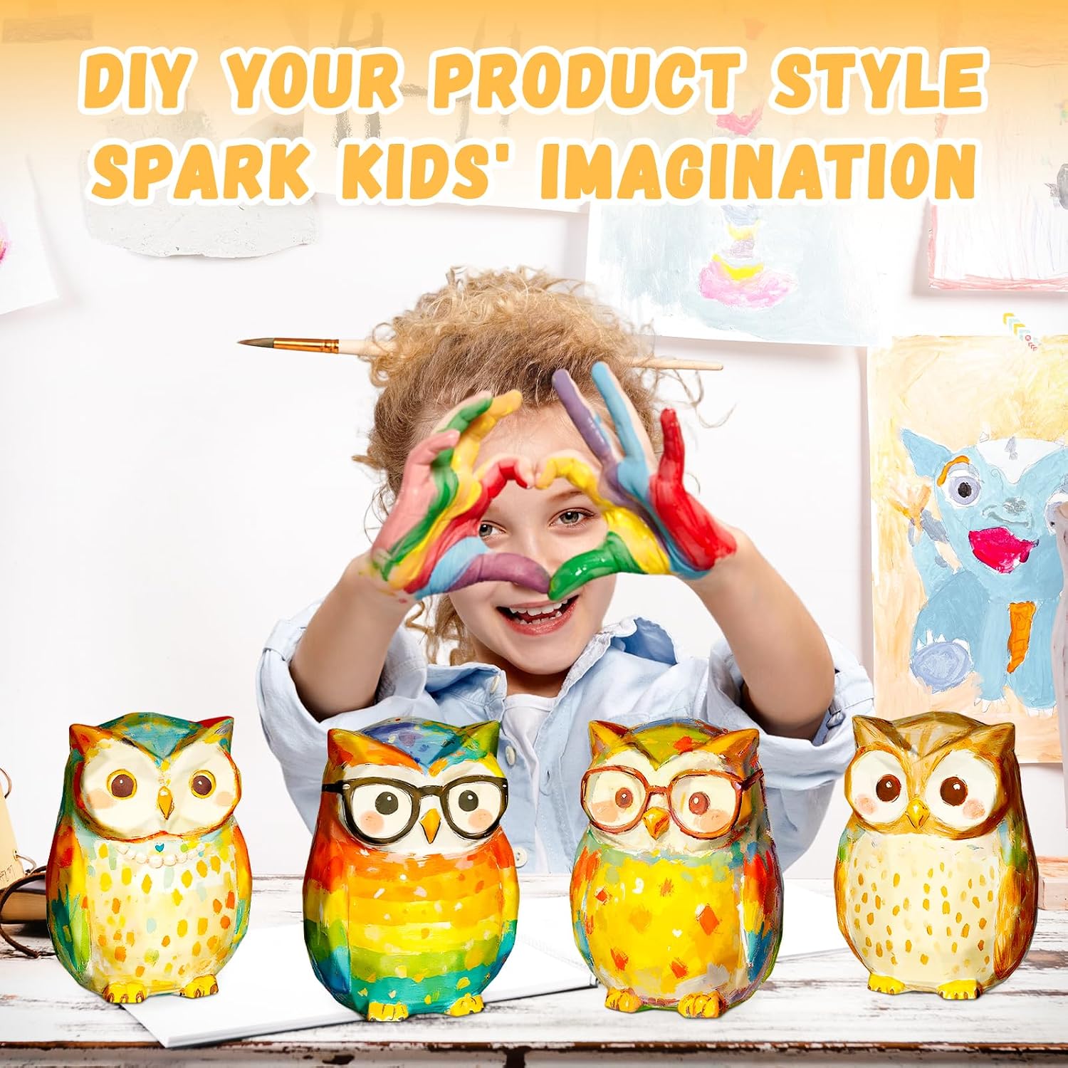 Paint Your Own Owl Lamp Kit, DIY Night Light for Kids, Craft Kits for Kids image 4