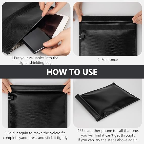 Simket 2Pack Faraday Bags for Phones (M) with 1Pack Faraday Bags for Laptop (XL)