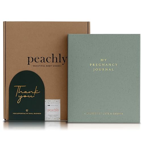 Peachly Pregnancy Journal - Linen Pregnancy Book to Capture Every Milestone - Pregnancy Must Haves - Baby Book Keepsake Pregnancy Journals For First Time Moms and Experienced Moms (Sage)