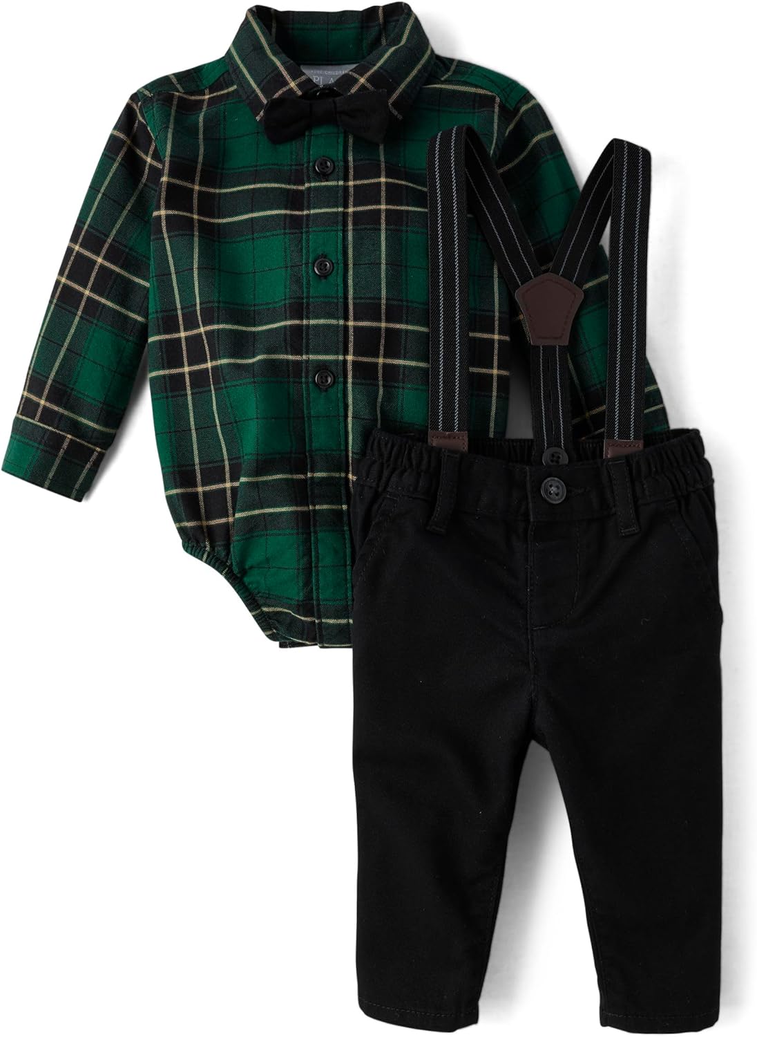 The Children's Place Baby Boys' And Newborn Button Down Shirt and Pants, 2 Piece Outfit
