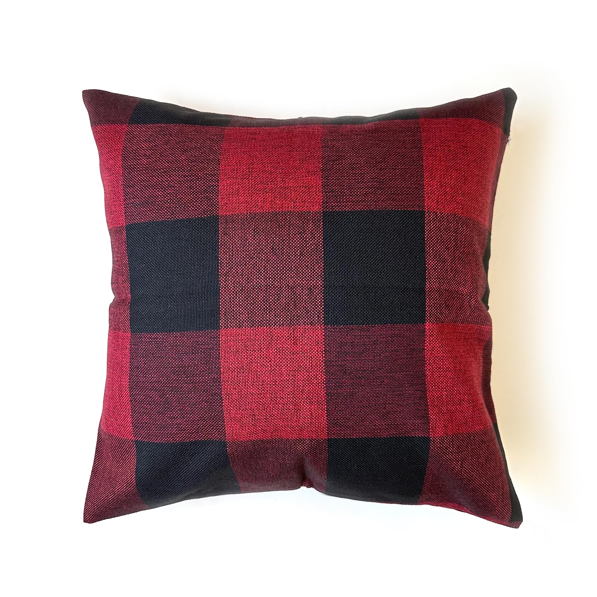 Amazon.co.jp: ブロックチェック クッションカバー 45×45cm リネン