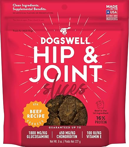 Vista 10 de DOGSWELL Hip & Joint - Golosinas para perros 100% carnosas, sin granos, glucosamina condroitina y Omega 3, tiras suaves de pollo, 12 onzas