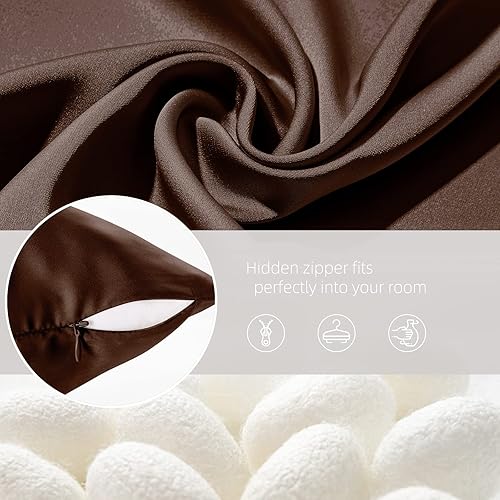 Miniatura 18 de Funda de almohada de seda para cabello y piel, de seda de morera, suave, transpirable, lisa de ambos lados, de seda natural, con cremallera, 1 Azul