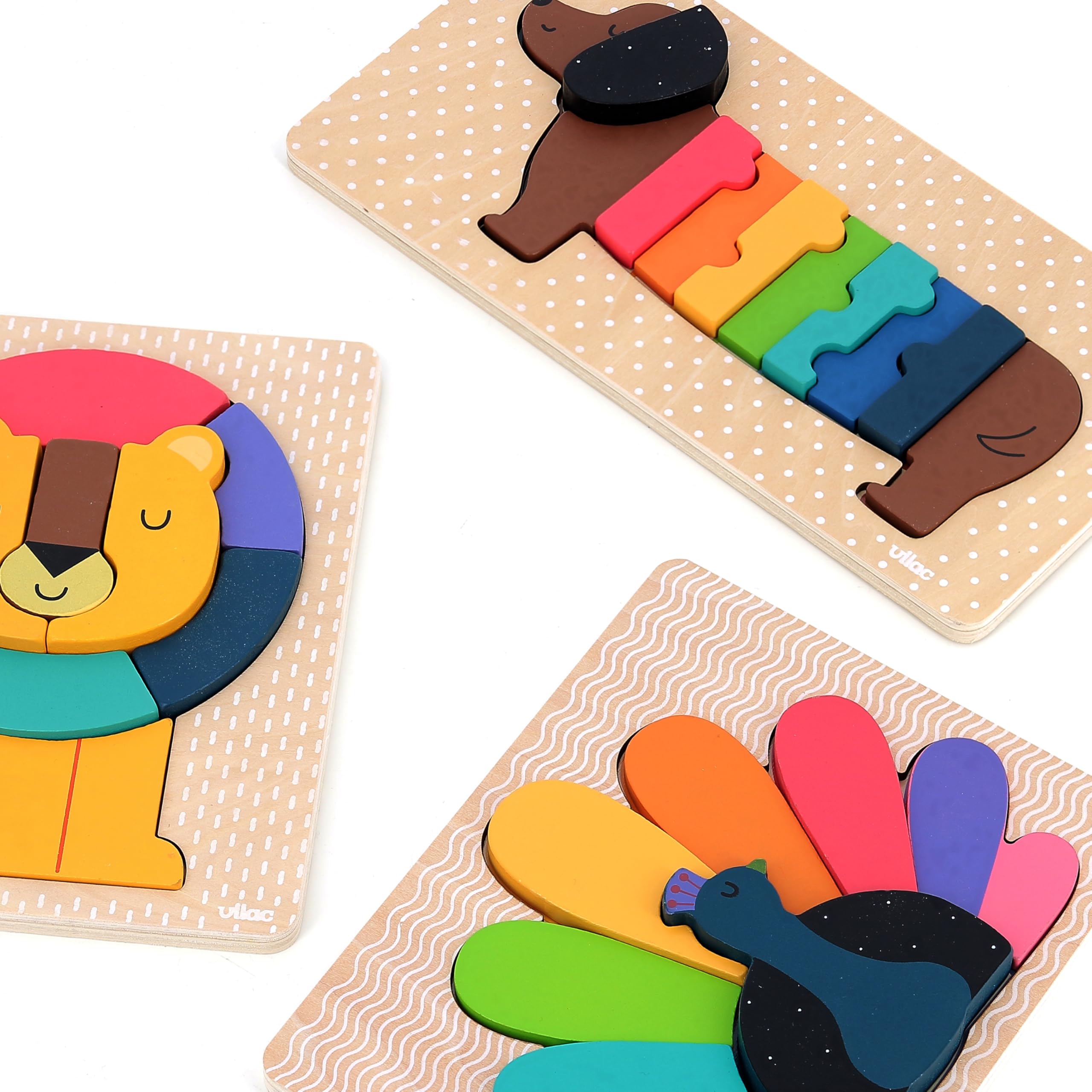 Nattou- Animales Rompecabezas, Multicolor, Grand (Vilac VIL7413)