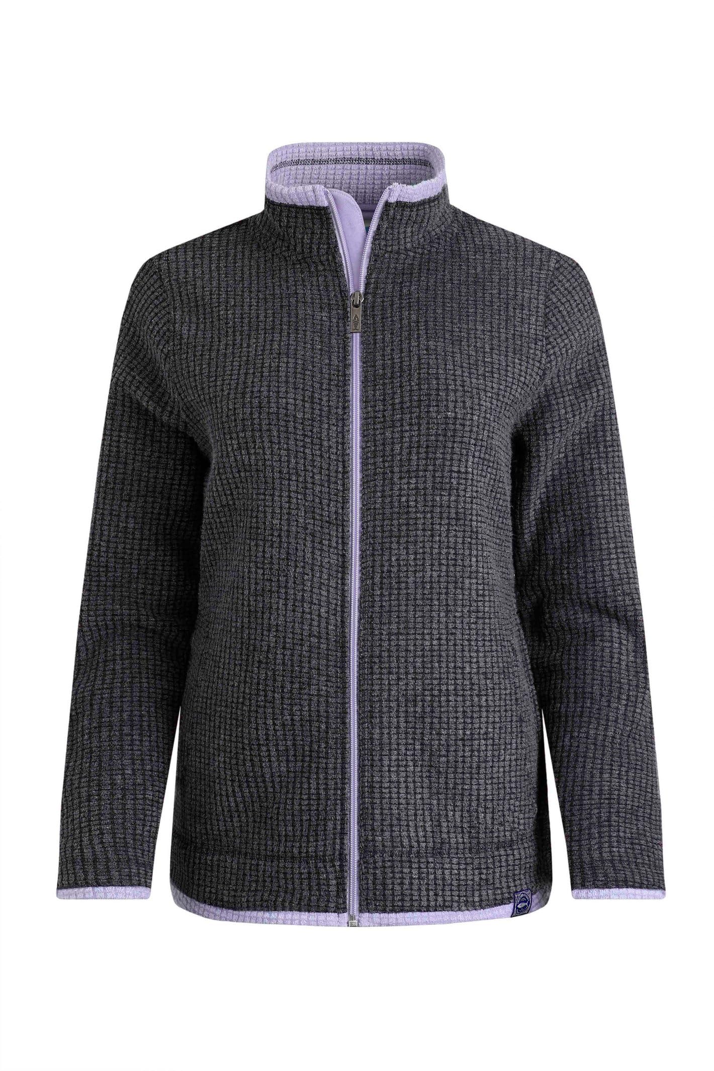Weird Fish Women's Washed Black Ariana Full Zip Grid Fleece Size 10. (Jumper/Sweater/Fleece)