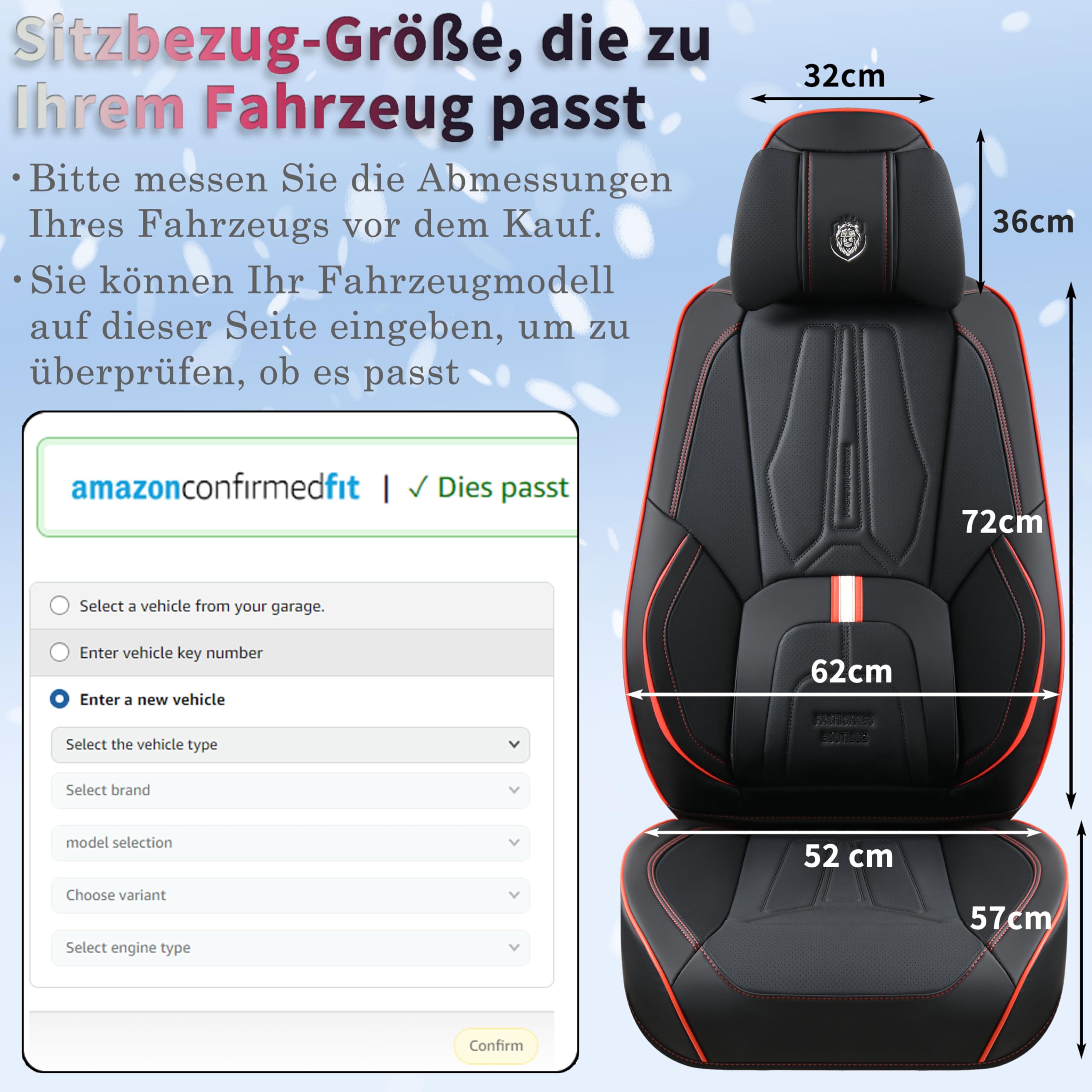 Universelle Auto-Sitzbezüge Komplettset, Fahrzeuginnenausstattung, Autositzbezüge Nappa-Leder – passend für 90% Autos, SUVs und Geländewagen (Schwarz,for Skoda Superb -2014)