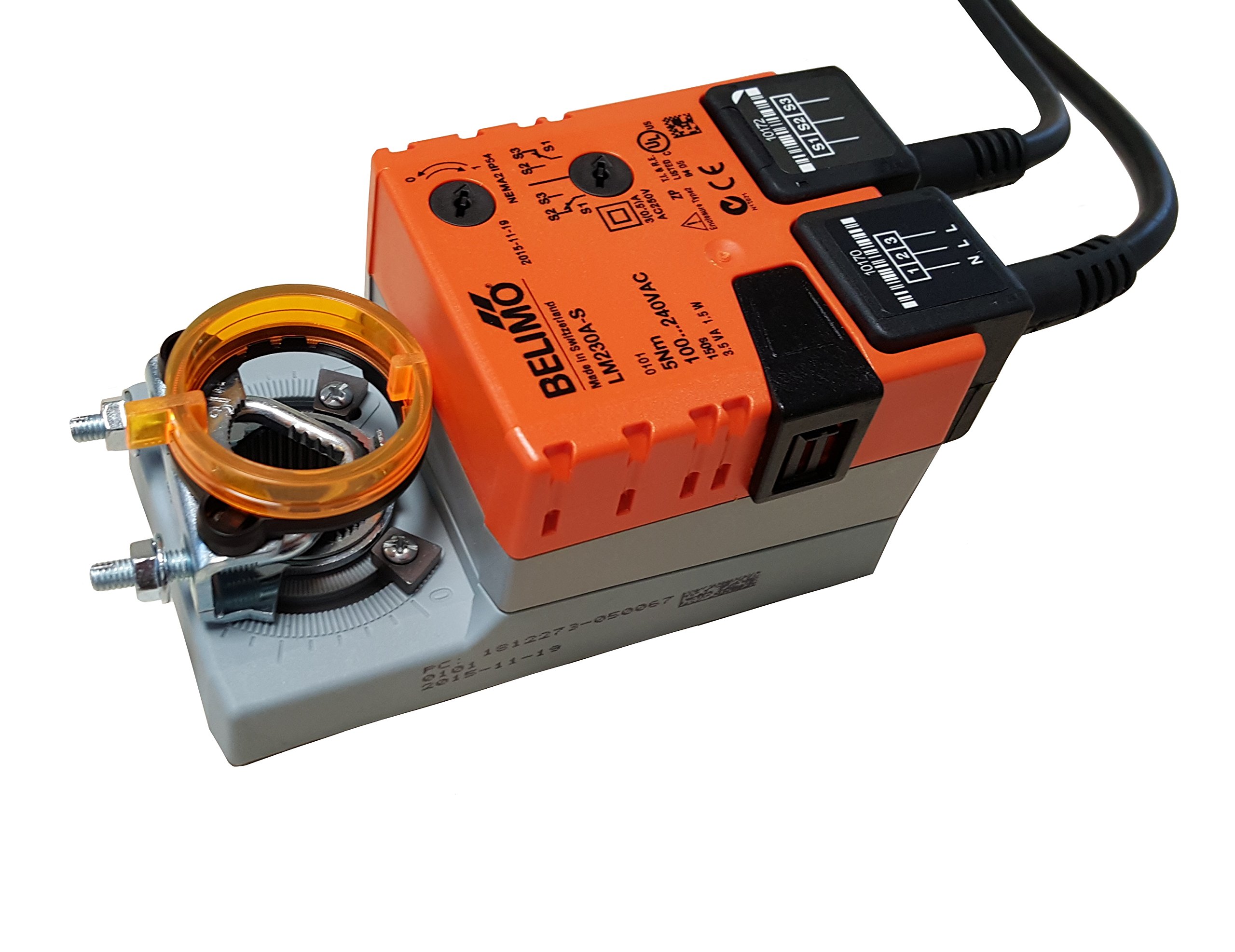 Intelmann Belimo LMC230A-S - Válvula de mariposa (diámetro 80 mm, interruptor auxiliar integrado, 230 V CA)