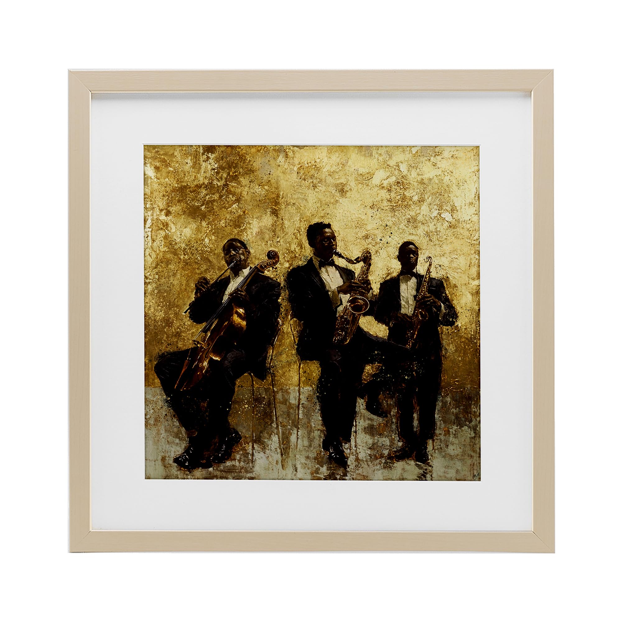 Affiche encadrée Golden Era Musiciens tableau abstrait pour bureau
