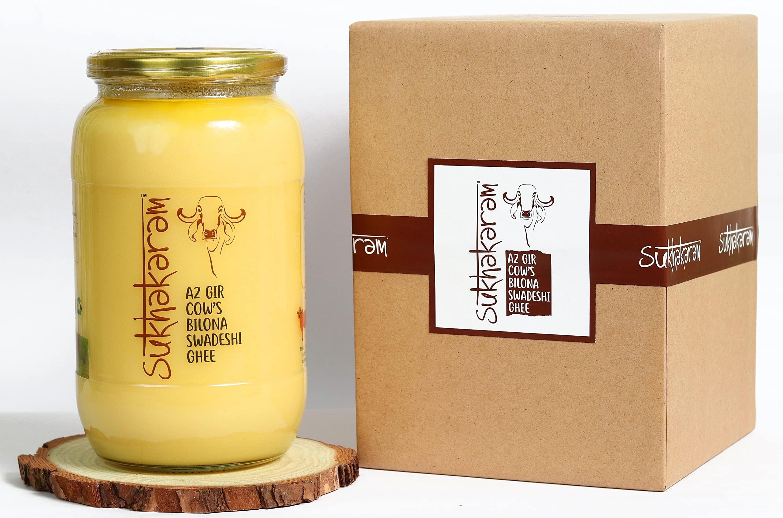 SUKHAKARAM GIR COW A2 CERTIFIED ORGANIC CULTURED GHEE 1000 ml | GRASS FED INDIAN GIR COW | TWO WAY NEEM WOOD CHURNED WITH BILONA METHOD | GLASS BOTTLE | PURE, NATURAL AND HEALTHY