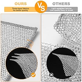 Inkhut Non Scratch Wire Dishcloth, Multipurpose Wire Dishwashing Rag for Wet and Dry, Multifunctional Dish Rags for Washing Dishes, Reusable Steel Wool Scrubber for Kitchen Cleaning