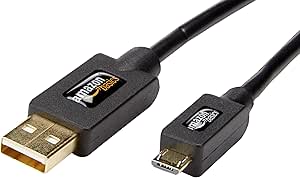 AmazonBasics USB Cable - 2.0 A Male to Micro B - 6 Feet (1.8 Meters)