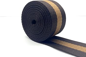 Polyester-Cotton Blend Stripe Webbing Ribbon Jacquard Webbing Sold by The Yard Strap Replacement 1.5 inches ZE30-1Y