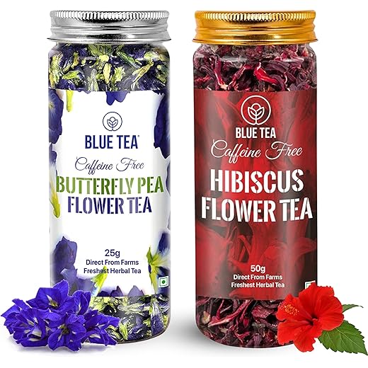 BLUE TEA COMBO Butterfly Pea Flower 25g & Hibiscus 50g SUPER