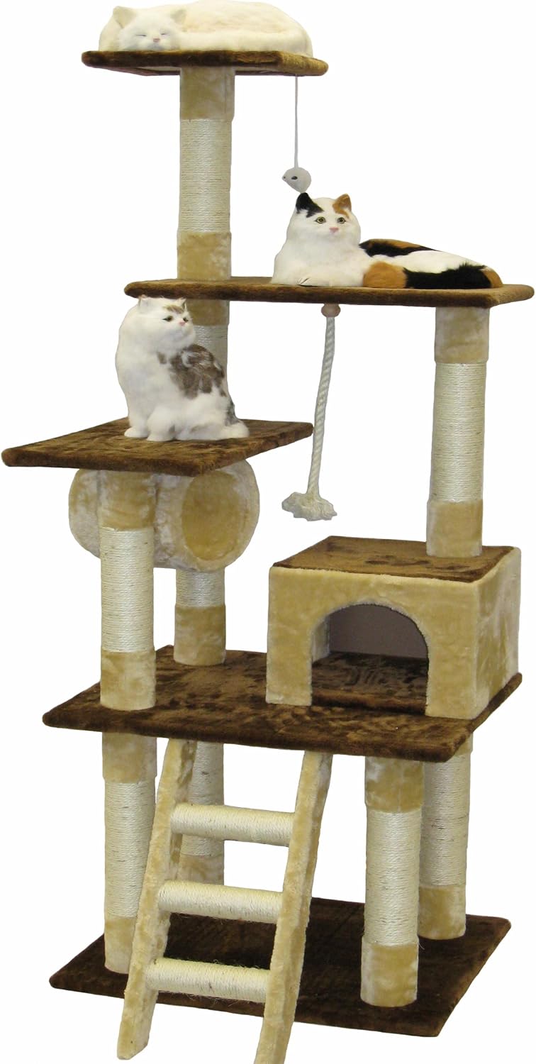 Go Pet Club Cat Tree Furniture Condo, 67-Inch