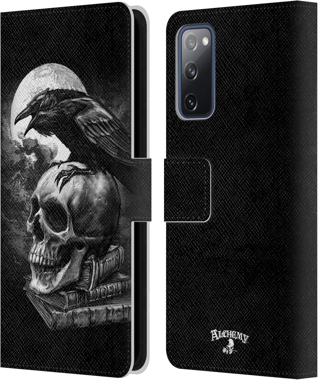Head Case Designs Officially Licensed Alchemy Gothic Poe's Raven Wing Leather Wallet Case Compatible with Samsung Galaxy S20 FE / 5G