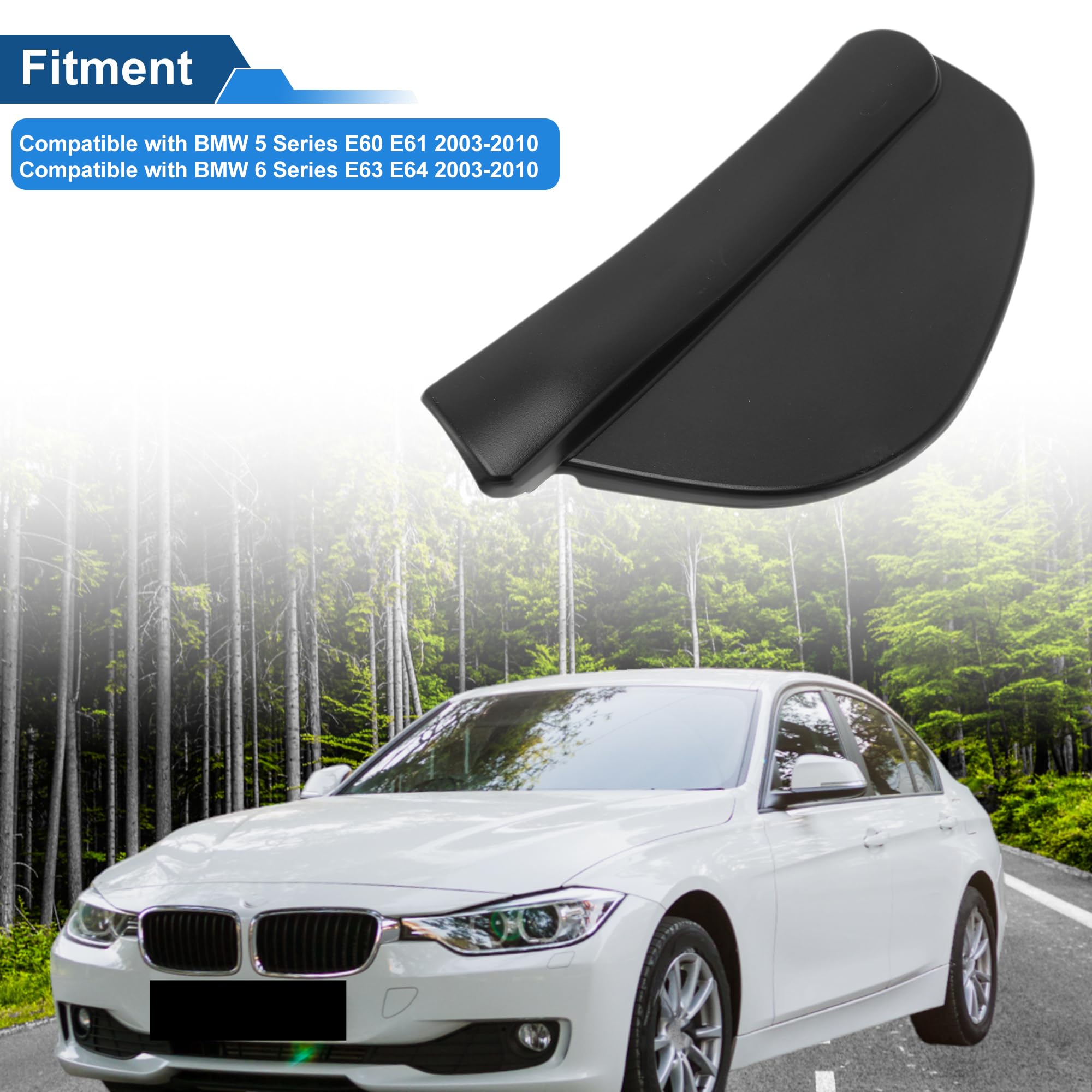 A ABSOPRO Osłona ramienia wycieraczki przedniej szyby do BMW serii 5 E60 E61 2003-2010 osłona ramienia wycieraczki nr 61617035103 PBT plastik czarny 1 szt