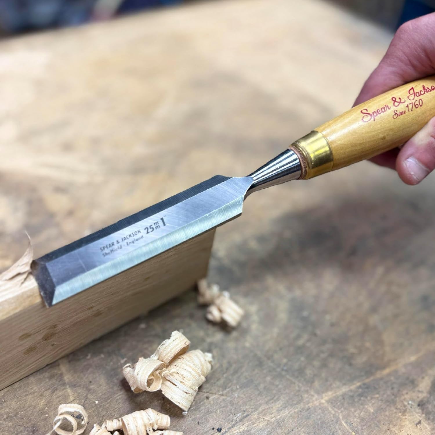 Spear & Jackson SJ5PCSET 5-Piece Professional Wood Chisel Set - Handcrafted in Sheffield, England - Ideal for Precision Cutting, Carving & Shaping