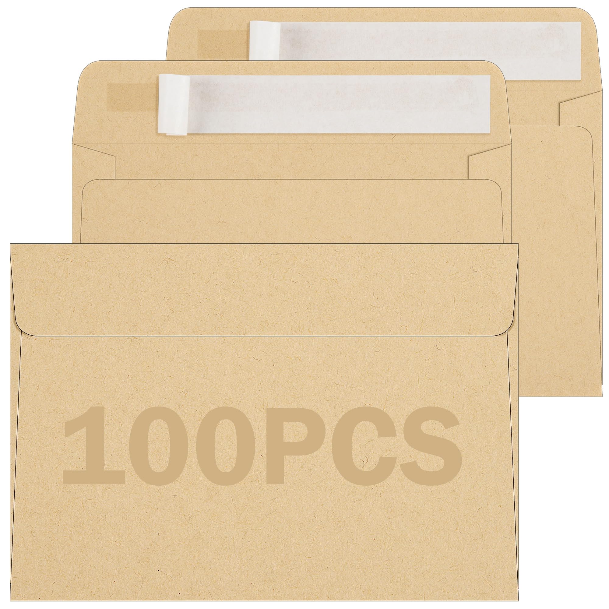 100 Pack C6 Kraft Self-Seal Envelopes, 162x114mm 90gsm Brown Natural Paper – for Business, Crafts & Bulk Mailing C6BR100