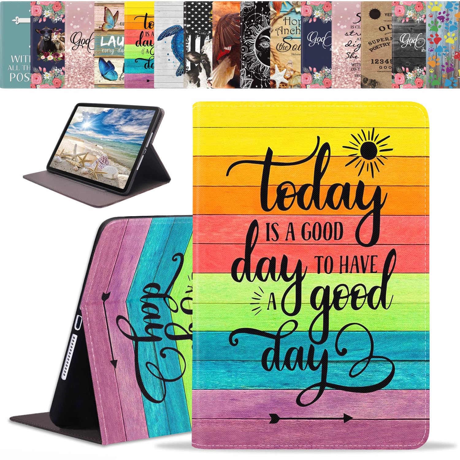 ERWYTYIOI Case for Samsung Galaxy Tab S5e 10.5 inch 2019 Tablet [SM-T720/T725/T727], Today is a Good Day to Have a Good Day Inspirational Quote PU
