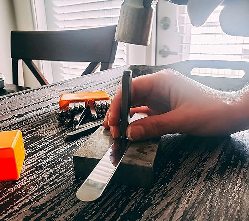 Miniatura 6 de Utoolmart - Juego de sellos de metal para números y punzones, herramientas de perforación de acero y cuero, para imprimir en metal joyas, madera,