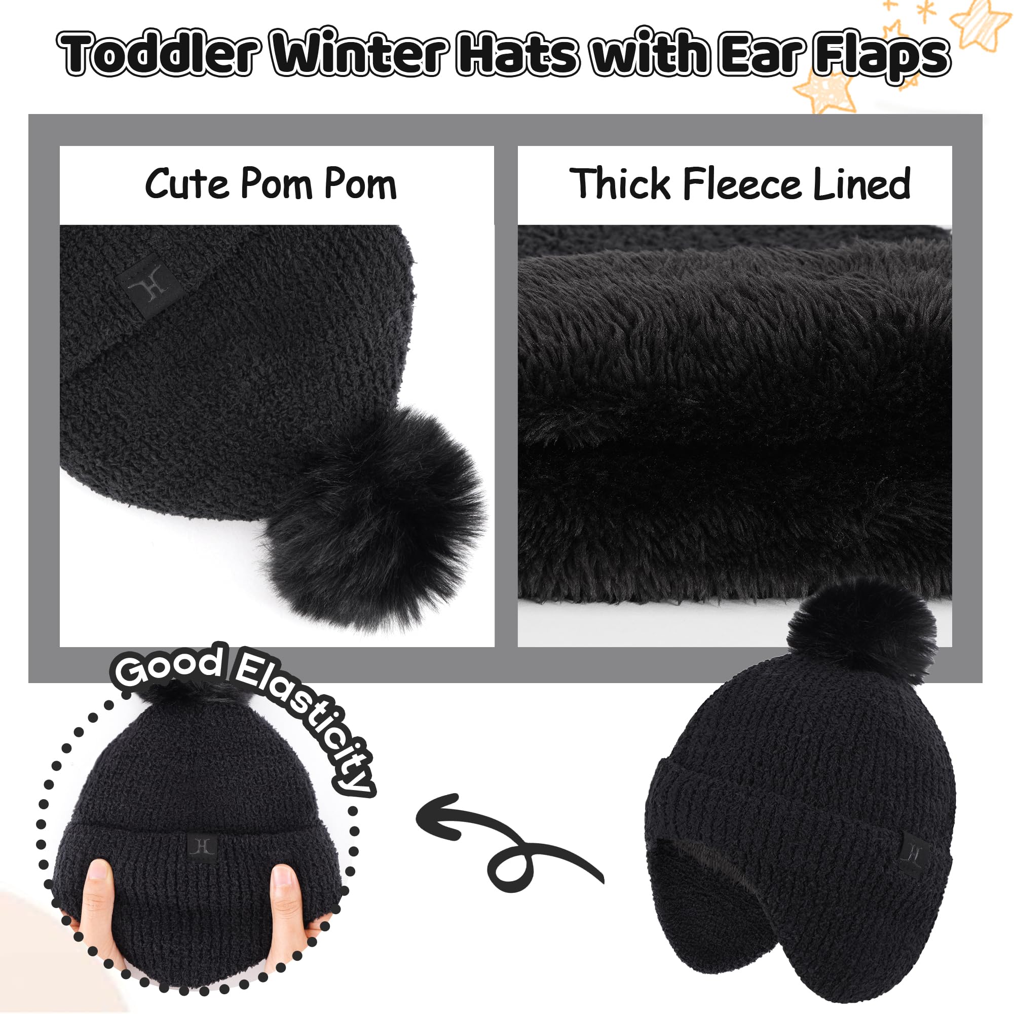 Bequemer Laden Bebe Bambini Inverno Berretto Pompon Guanti Guanto Sciarpa Set con Paraorecchie Caldo Regalo per 0 6 12 18 Mesi 1 2 3 4 Anni Ragazza Ragazzo