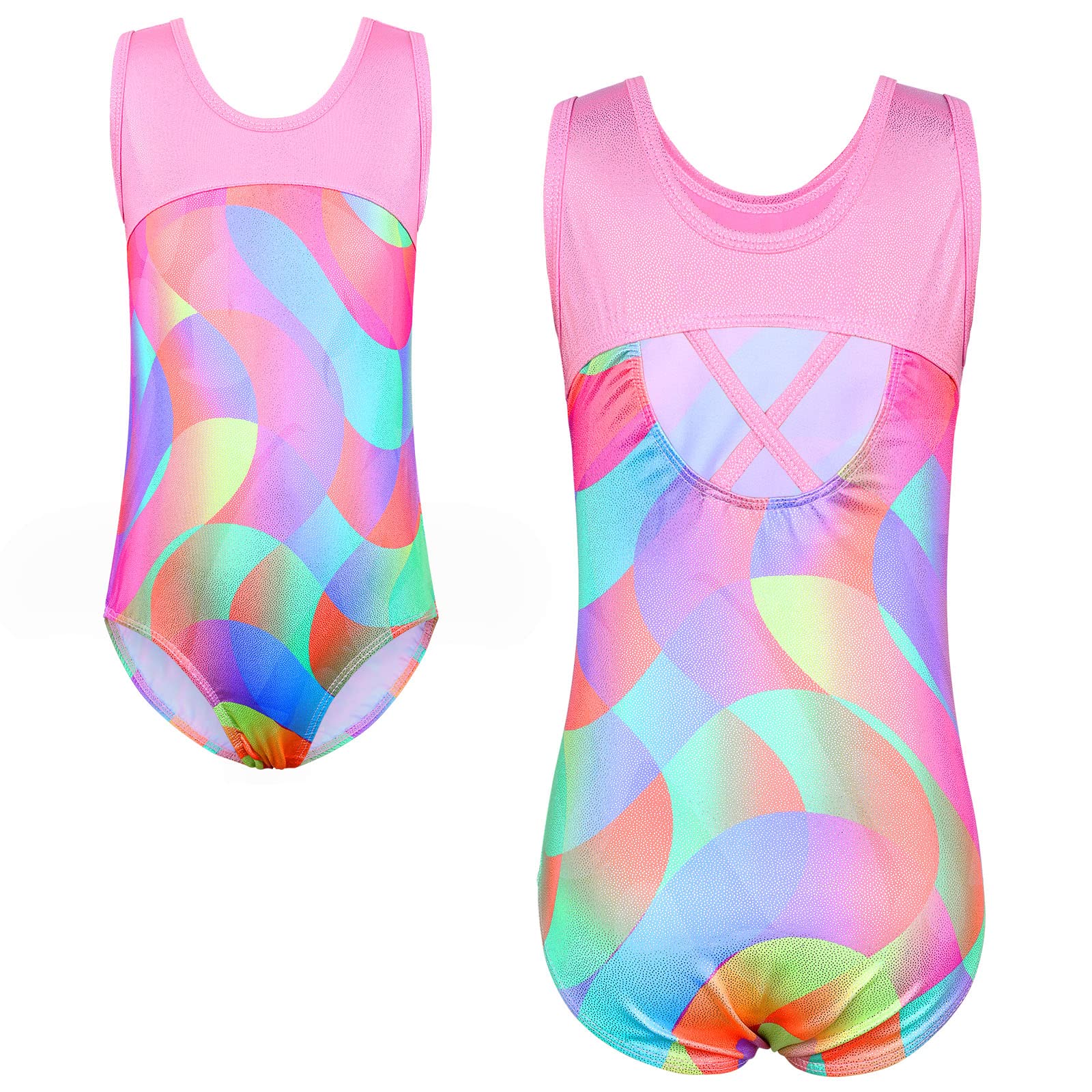 Girls Gymnastics Leotards Outfits Unitards Biketard Kids Dance Activewear for Girls 3-14 Years