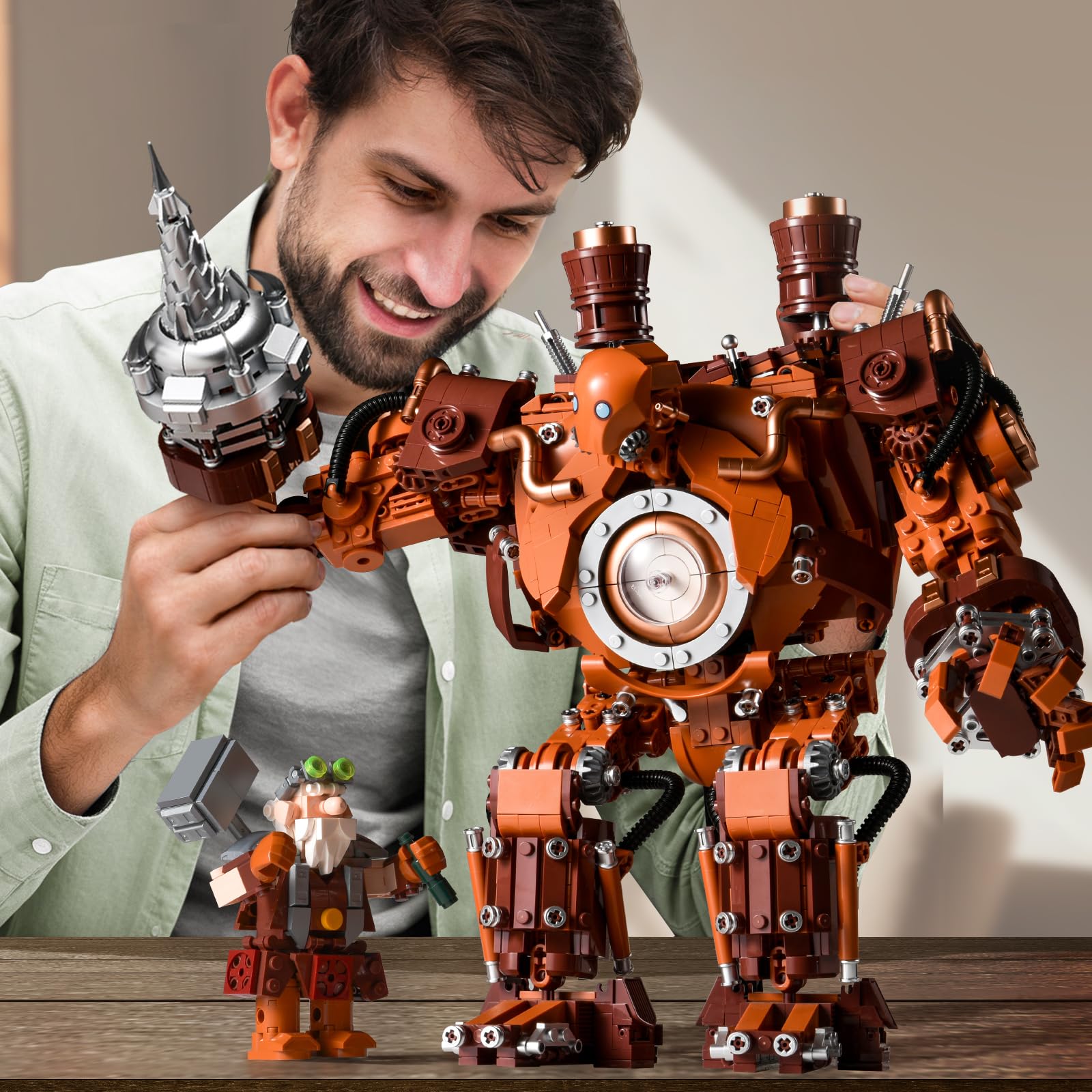 Mech Building Set per adulti, Transforming Warrior Robot Model Kit con arma, Action Mecha Building Blocks per la casa o l'ufficio, Regalo creativo da collezione per adolescenti dai 14 anni in su