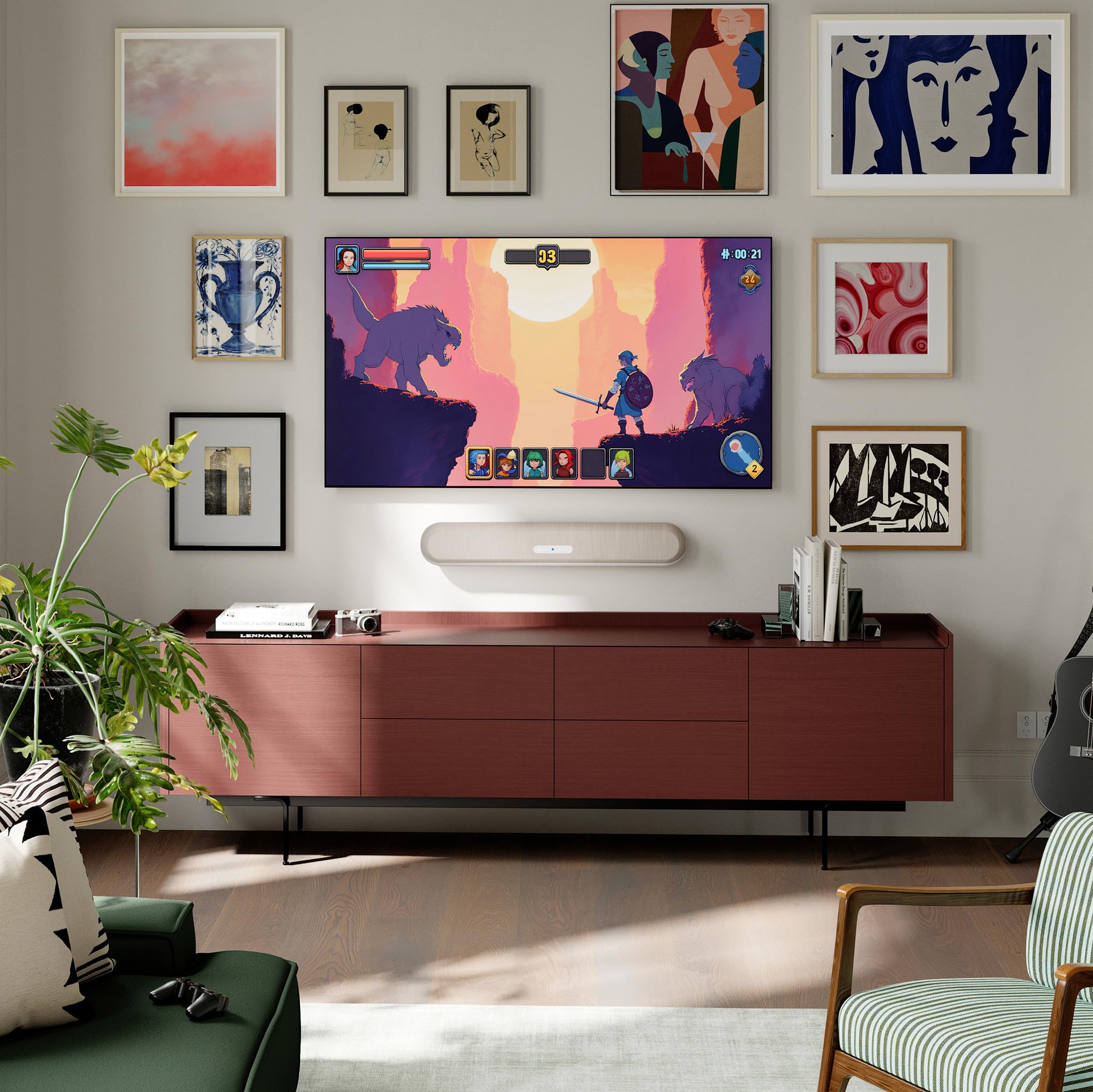 Bluesound Pulse Cinema Mini, bezprzewodowy soundbar wielopokojowy 2.1 z Dolby Atmos - jasnobrązowy