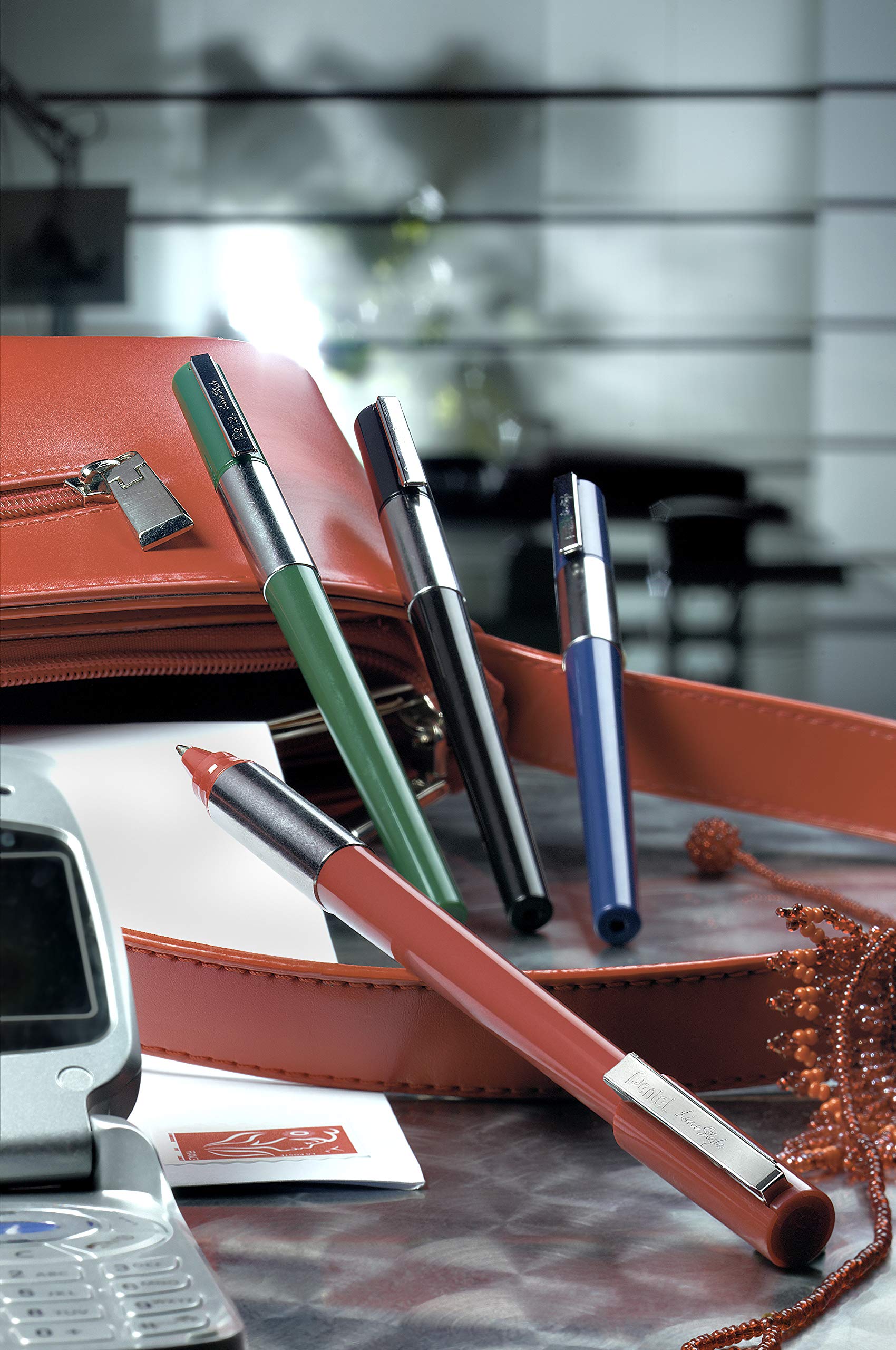 Pentel BK77-A Penna a sfera Super b 0.7mm, colore nero
