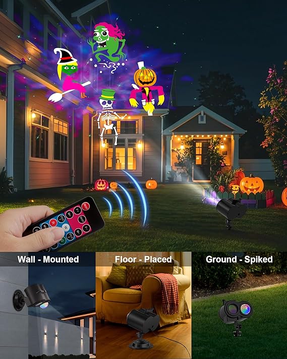 2025 Upgrade Halloween Christmas Projector Lights COOLWUFAN 2-in-1 Holiday Projector