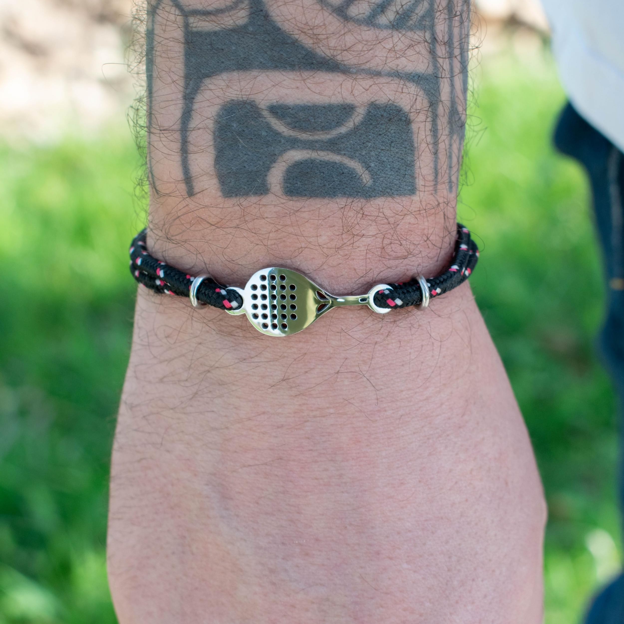 Ernestine - Bracelet Padel réglable acier inoxydable cordon - bijoux raquette sport homme femme - idée cadeau original joueur accessoire poignet bijoux silvergrip - Bracelet Padel homme et femme - 5