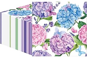 Peony Man 100-Piece Hydrangea Cocktail Napkins: Your Summer Sipping Essential