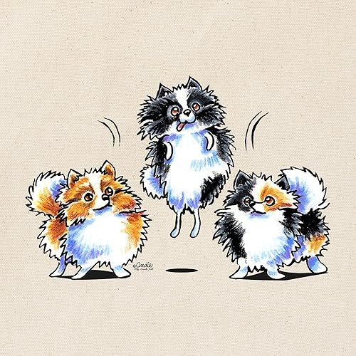 Miniatura 2 de CafePress Parti Pomeranians Tote Bag Natural Canvas Tote Bag, Bolso de compras de tela