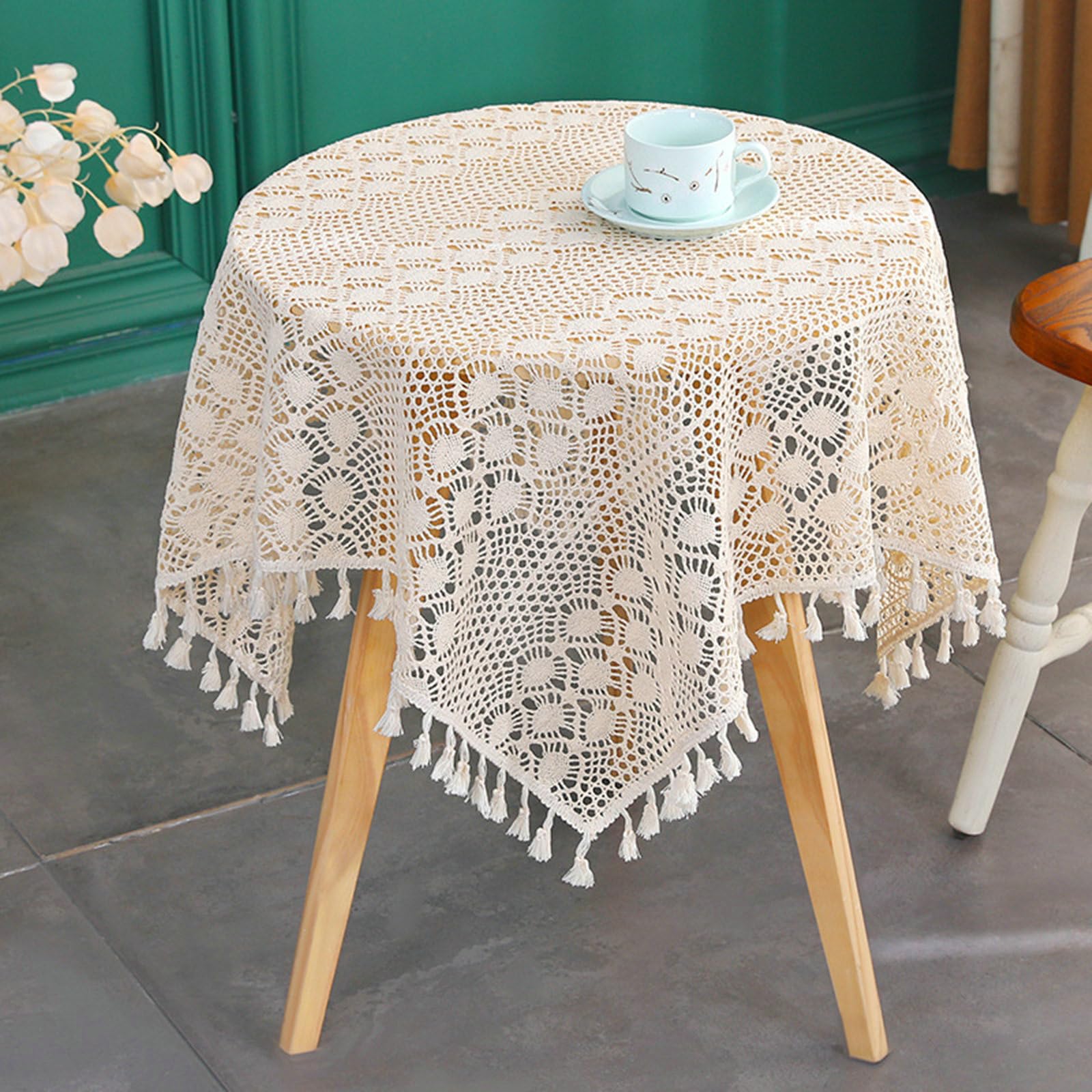 Nappe Table de Salon Rectangulaire, Nappe Beige 110x160cm