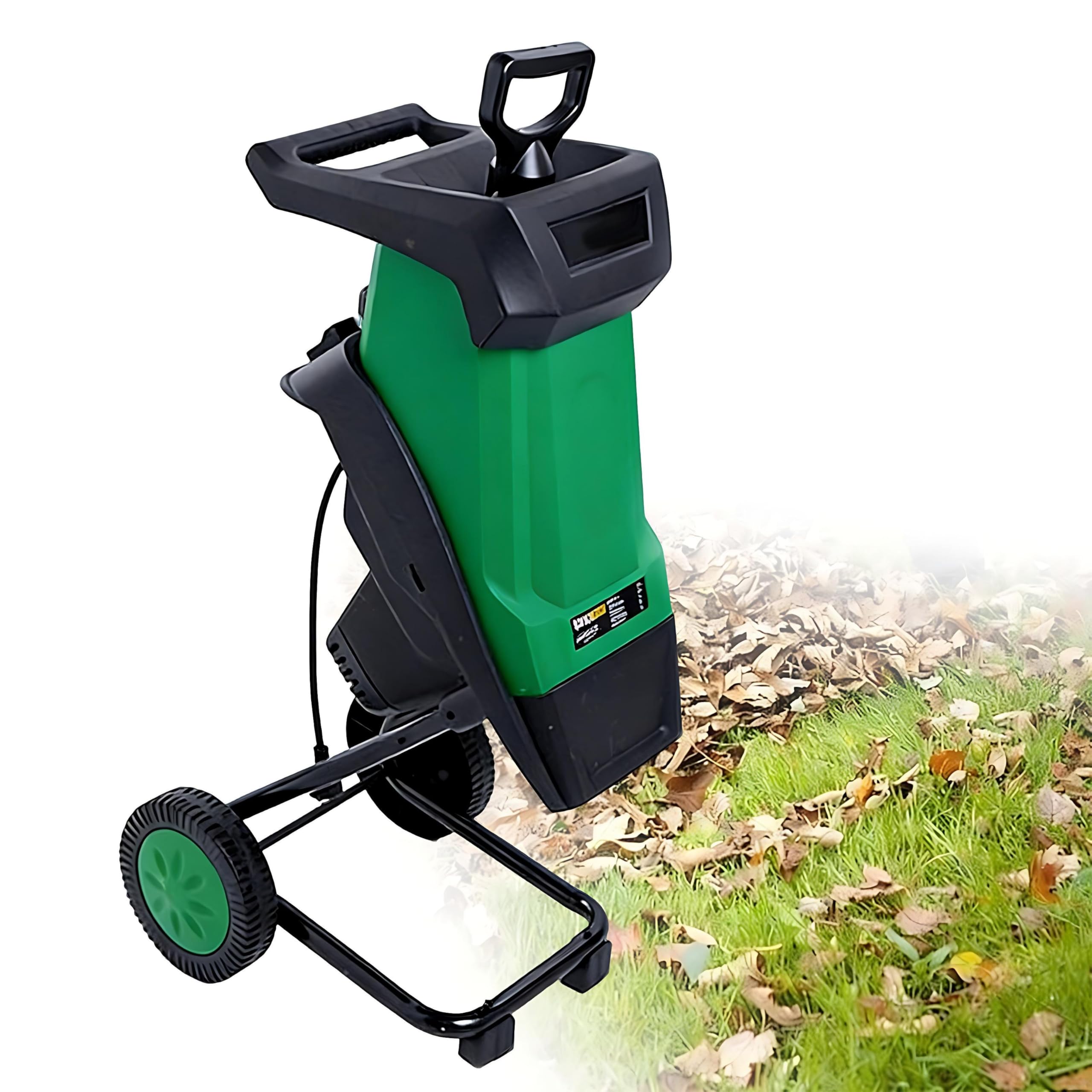 Trituradora eléctrica de Madera, máquina trituradora de Ramas de árboles de jardín, 4500 RPM, Capacidad de Corte de 40 mm, con Bolsa recolectora de 50 L, para Uso en césped y jardín