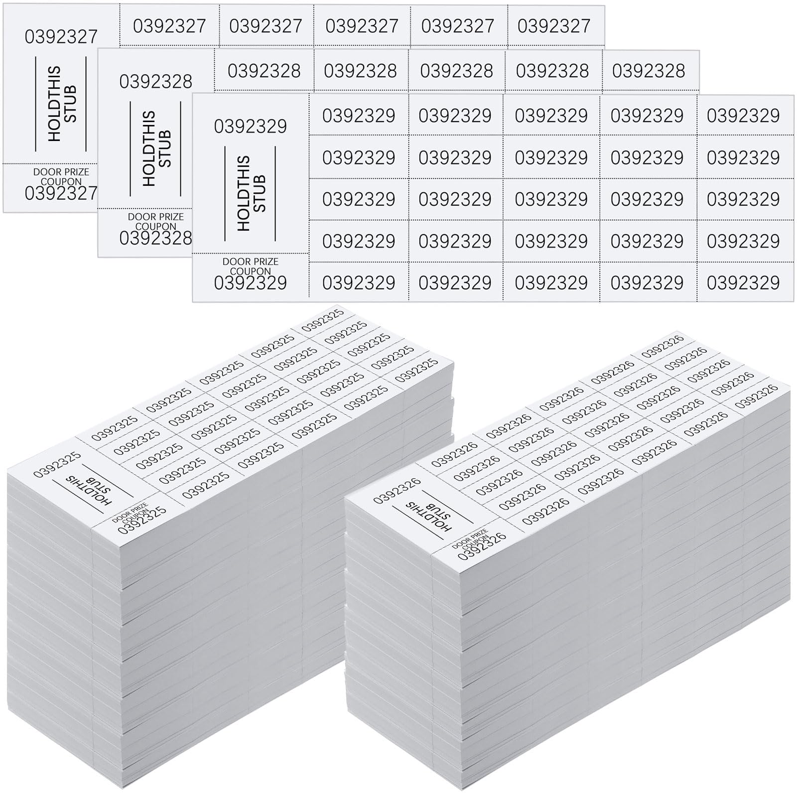 Kosiz 2000 Sheets Raffle Ticket 25 Bid Chinese Auction Tickets Tricky Tray Basket Raffle Sheets for School Class Rewards Carnival Door Prize