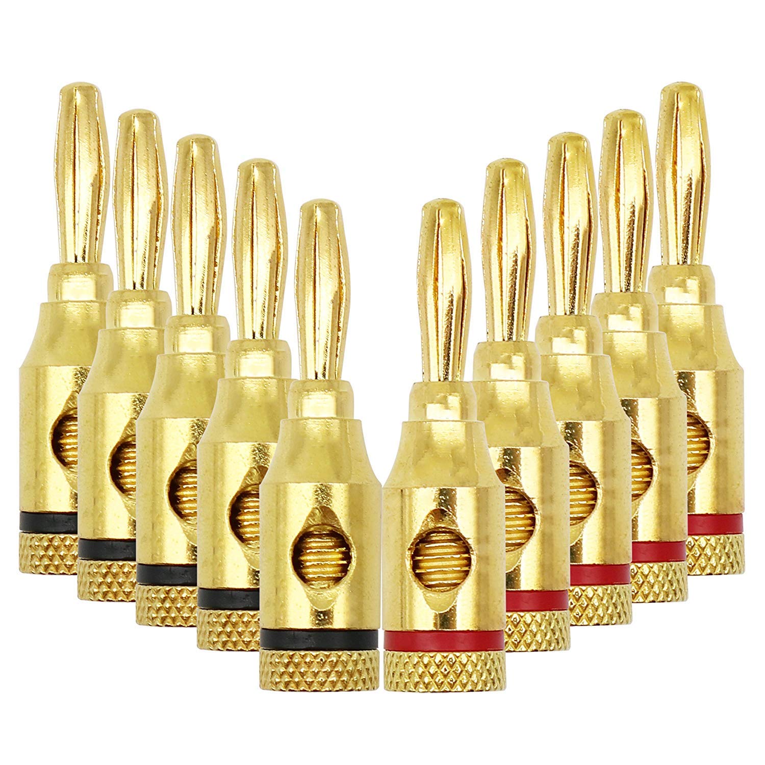 CUHAWUDBA Banana Plugs,Connectors, Open Screw Type, 5 Pairs