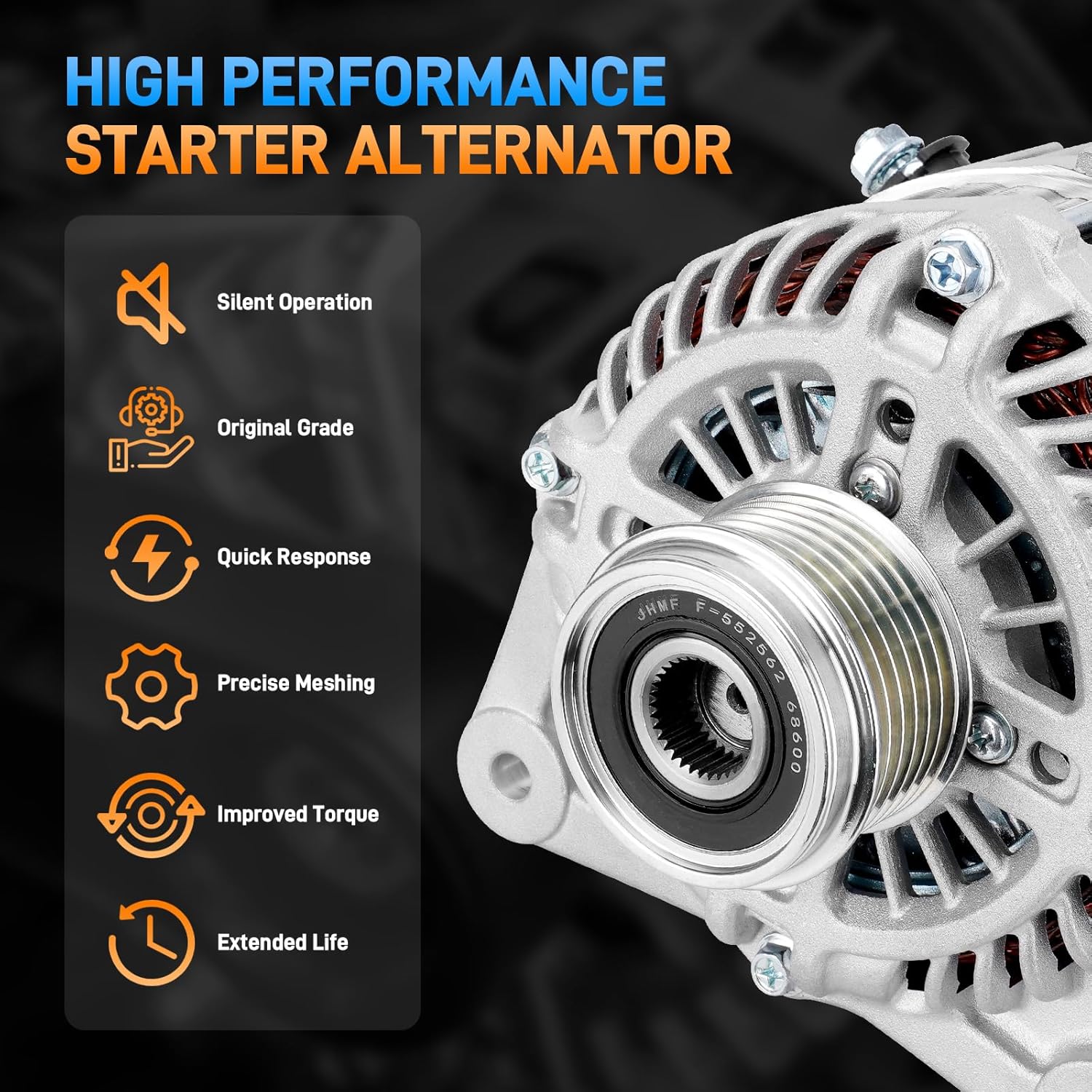 PG-11657 Alternator Compatible with Nissan Altima Advance Sense SL SV SR 2.5L 2013-2018 110A 12V Replace# 23100-3TA1B, 23100-3TA1A, 11657N