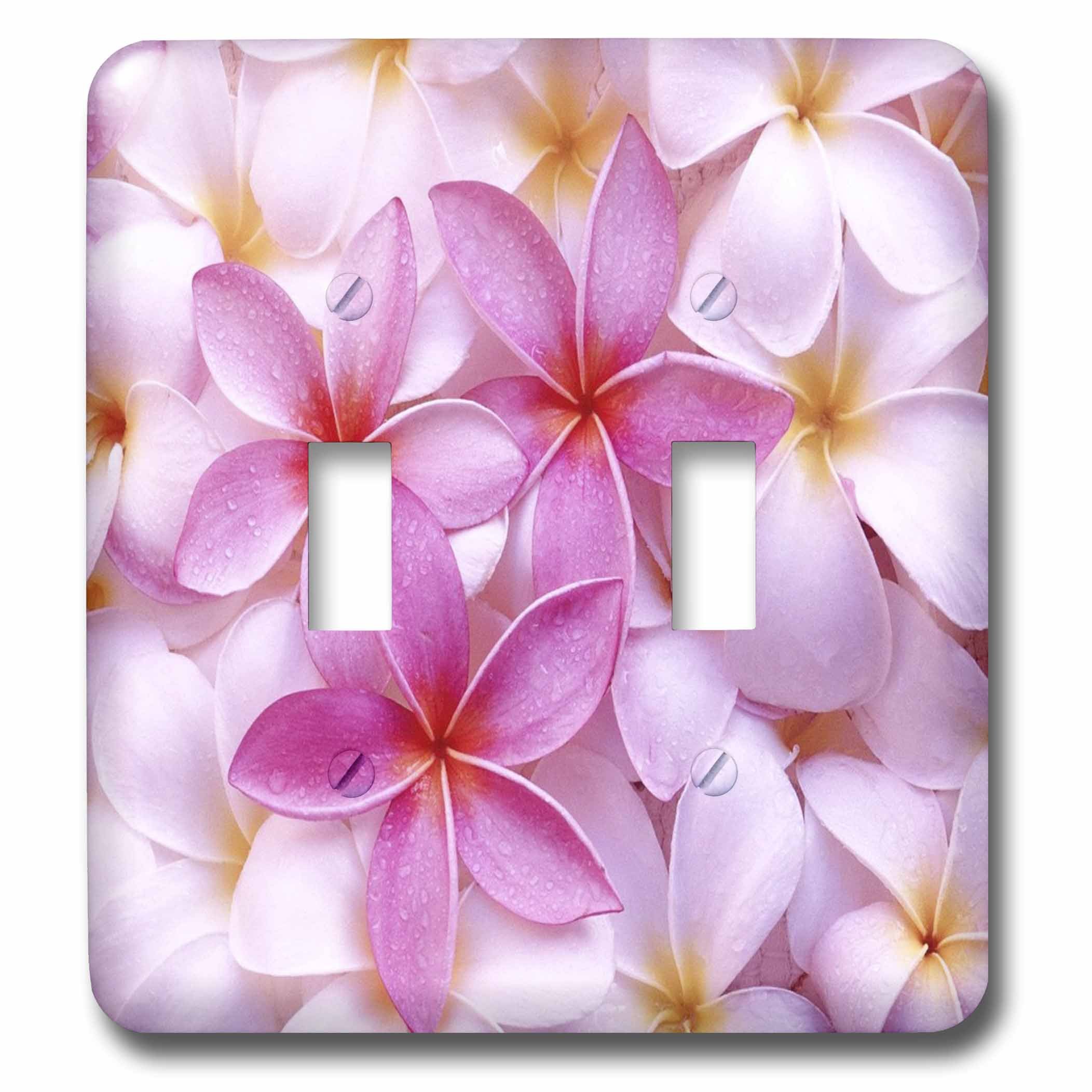 Double interrupteur à bascule Rose Plumeria pour illuminer votre salon d'une touche florale