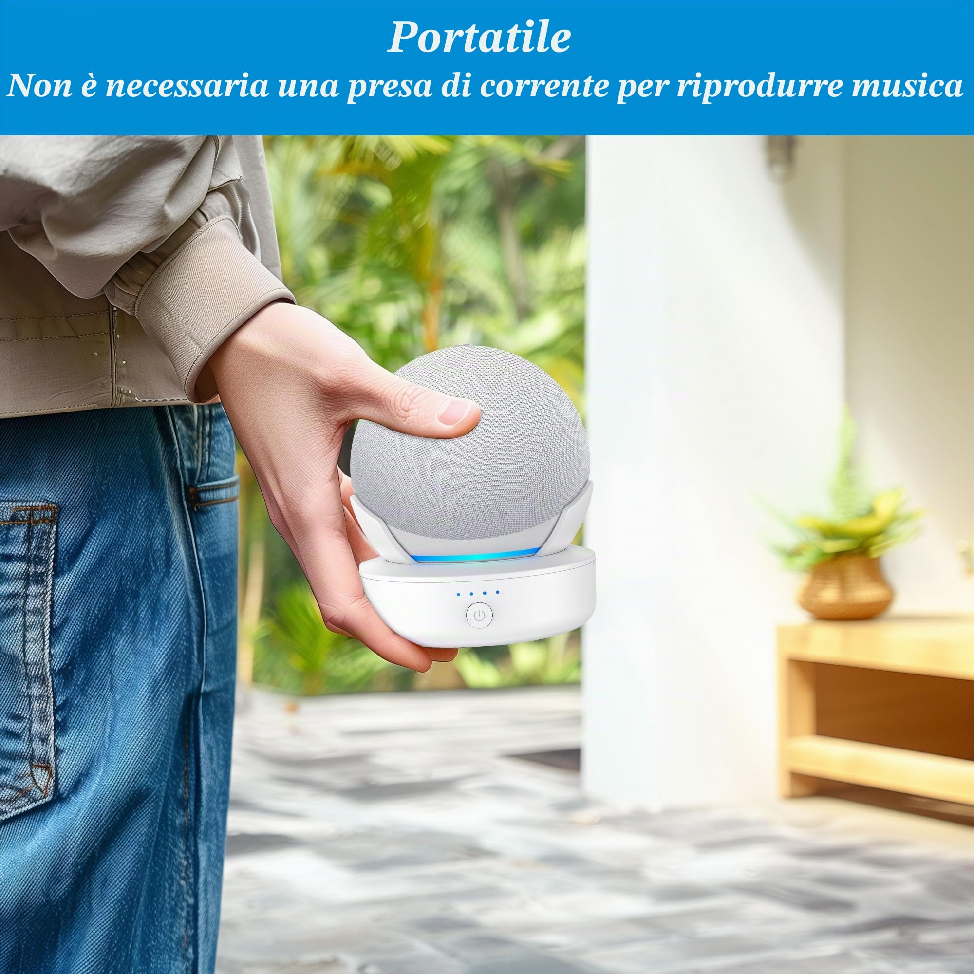 PlusAcc Per Batteria 4ª & 5ª Gen – Supporto per Batteria portatile Base Accessorio per DDΟΤ (5ª/4ª generazione), Bianco (Solo Batteria)